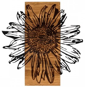 Accesoriu Decorativ de Perete Daisy, Metal / Lemn