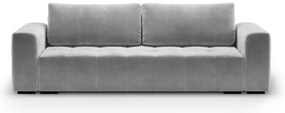 Canapea extensibila din catifea Milo Casa Luca, gri deschis