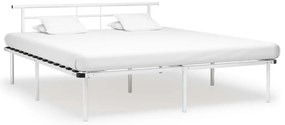 vidaXL Cadru de pat, alb, 180 x 200 cm, metal