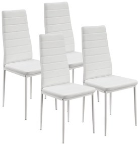 Jusky Set 4 scaune de sufragerie Loja - alb