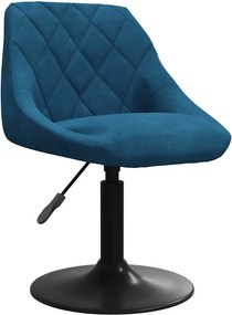 vidaXL Scaun de bar, albastru, catifea