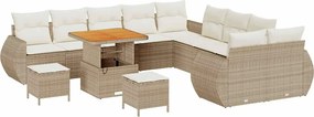 vidaXL Set de canapele pentru grădină 13 pcs Bej poliratan