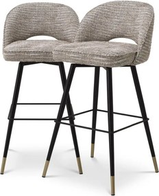 Set de 2 scaune de bar design modern LUX Cliff, bej mademoiselle 115283 HZ