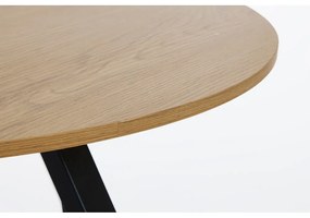 Măsuță de cafea în culoare naturală rotundă cu blat cu aspect de lemn de stejar ø 80 cm Cesura – Unique Furniture