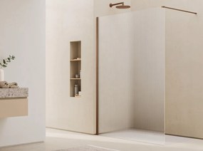 Paravan dus cu sticla riflata walk-in 120x200 cm cupru periat, sticla 8 mm, Ronal Lina Cupru periat, 1200x2000 mm