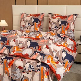 Lenjerie de pat din microfibra CATMOSPHERE colorata Dimensiune lenjerie de pat: 2 buc 70 x 90 cm | 200 x 220 cm