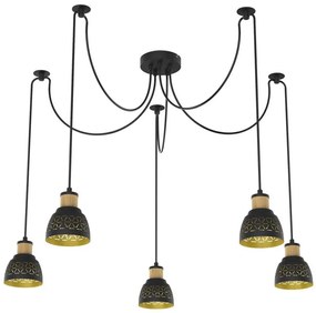 Lustră pe cablu Prezent 27525 MESCALA 5xE14/40W/230V negru păianjen