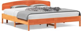 vidaXL Cadru de pat fără saltea, maro ceruit 200x200 cm lemn masiv pin