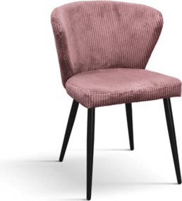 SET 2 Scaune Cielo, structura metalica, catifea Reiata - STANDARD - NEGRU - ROZ PUDRAT - CATIFEA REIAT
