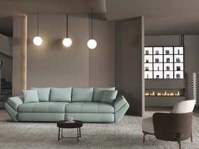 Canapea extensibilă dumonde cu ladă de depozitare si sezut confortabil din spuma high-density, Loana Enjoy Mint 300x100 cm