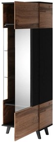 Corp depozitare Random W1 stejar wotan/negru - L60 x A40 x h182 cm