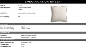 Perna design lux Kauai crem L 60x60cm