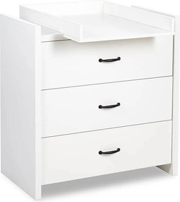 Comodă lemn masiv alb Amelie /Stejar, 84 × 87 × 45 cm - Stejar deschis