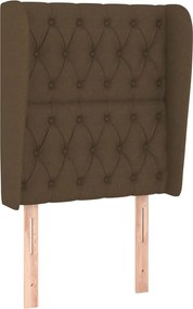 vidaXL Tăblie de pat cu aripioare maro închis 83x23x118/128 cm textil