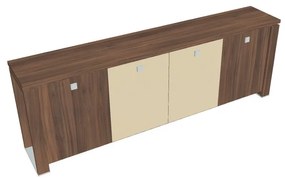 Dulap mic Verno+ 260 x 46 x 90 cm, uși combinate, nuc / vanilie