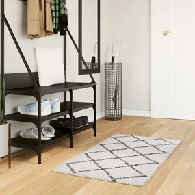 vidaXL Covor pufos &quot;PAMPLONA&quot; fire înalte negru/crem modern 60x110 cm