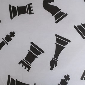 Lenjerie de pat din bumbac 3D CHESS DREAM alb-negru, 100% bumbac Dimensiune lenjerie de pat: 70 x 90 cm | 140 x 200 cm