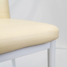 Scaun de masă Tino NOVA bej, textil, piele și metal