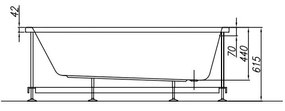 Cada dreptunghiulara Kolpasan, Tamia, 170 x 75 cm, acril