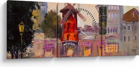 Tablou - Moulin rouge, Paris, Franța (cu ceas) (90x30 cm)