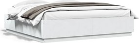 vidaXL Cadru de pat alb 180x200 cm din lemn prelucrat