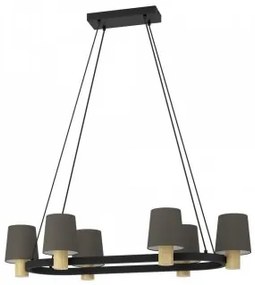 Suspensie vintage 6 becuri E27 Edale 43782 Eglo