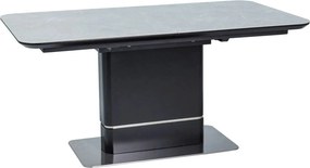 Masa PALLAS, gri cu efect de marmura/negru, 160/210x90x76 cm