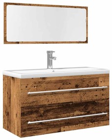 vidaXL Set mobilier de baie, 2 piese, lemn vechi, lemn prelucrat