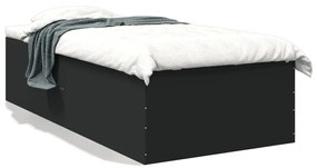 3280959 vidaXL Cadru de pat, negru, 100x200 cm, lemn prelucrat