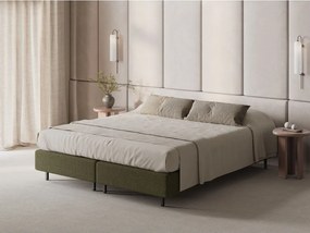 Pat verde tapițat fără tăblie 90x200 cm Whale – Micadoni