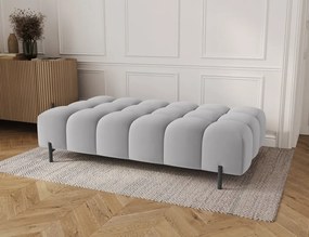 Taburet Tapitat cu Picioare Ferivo, 140x70x40cm, gri plush – Royal 18