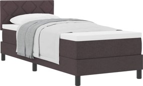 vidaXL Pat cu arcuri cu saltea Maro închis 80 x 200 cm țesătură