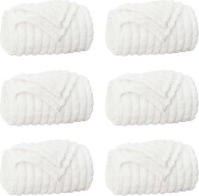 vidaXL Pături de aruncat 6 pcs Alb 240 x 220 cm Molton
