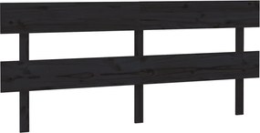 vidaXL Tăblie de pat, negru, 184x3x81 cm, lemn masiv de pin