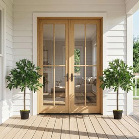 Outsunny Set de 2 Arbori de Dafin în Ghiveci, Plante Artificiale din Plastic pentru Interior și Exterior, Ø16x90A cm, Verde  | Aosom Romania