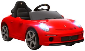 AIYAPLAY Mașină pentru Copii 3-5 Ani cu Licență Oficială RUF GT, Telecomandă, Centură de Siguranță și Muzică, Roșu | Aosom Romania