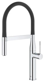 Baterie chiuveta bucatarie cu pipa flexibila neagra Grohe Essence