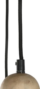 Set 3 lustre suspendate din lemn de mango, negru și natur, 110 x 38 cm, „Creil”