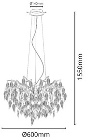 Lustră de cristal pe cablu 10xG9/40W/230V negru