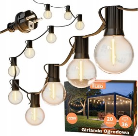 Ghirlandă LED decorativă pentru exterior 36xE12/1W/230V 22,35 m IP65 neagră