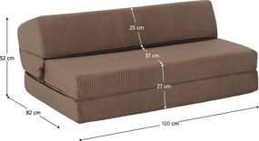 Saltea pliabilă/fotoliu extensibil, 2 in 1, maro deschis, VEDIS