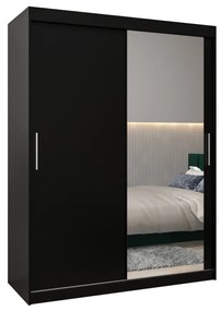 Dulap de haine 150 cm Toki 2 (negru mat + negru mat). 1064990