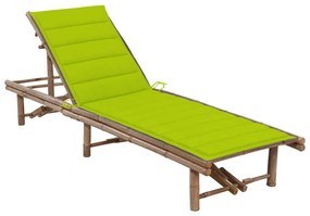 vidaXL Șezlong de grădină cu pernă, bambus