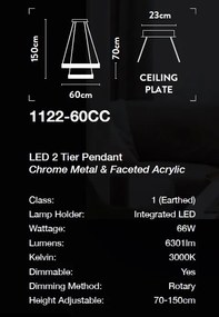 Lustra LED suspendata design circular Belle D-60cm