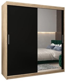 Dulap de haine 180 cm Toki 2 (stejar sonoma + negru mat). 1065011