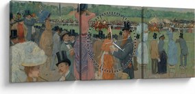 Tablou - Jean-Louis Forain, The Races at Longchamp, reproducere (cu ceas) (90x30 cm)