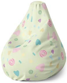 Sac de șezut Pear inimioare și spirale, colorat