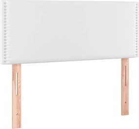 vidaXL Tăblie de pat, alb, 100x5x78/88 cm, piele ecologică