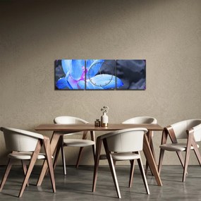 Tablou florilor în detailu (cu ceas) (90x30 cm)
