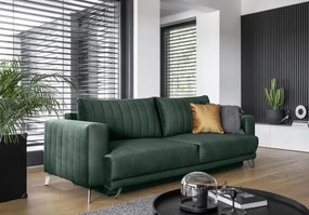 Canapea tapitata, extensibila, cu spatiu pentru depozitare, 250x90x95 cm, Elise 01, Eltap (Culoare: Verde / Loco 33)